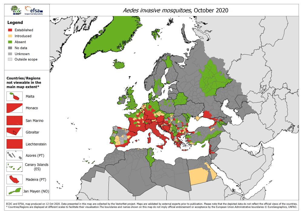mapa mosquitos europa 2020