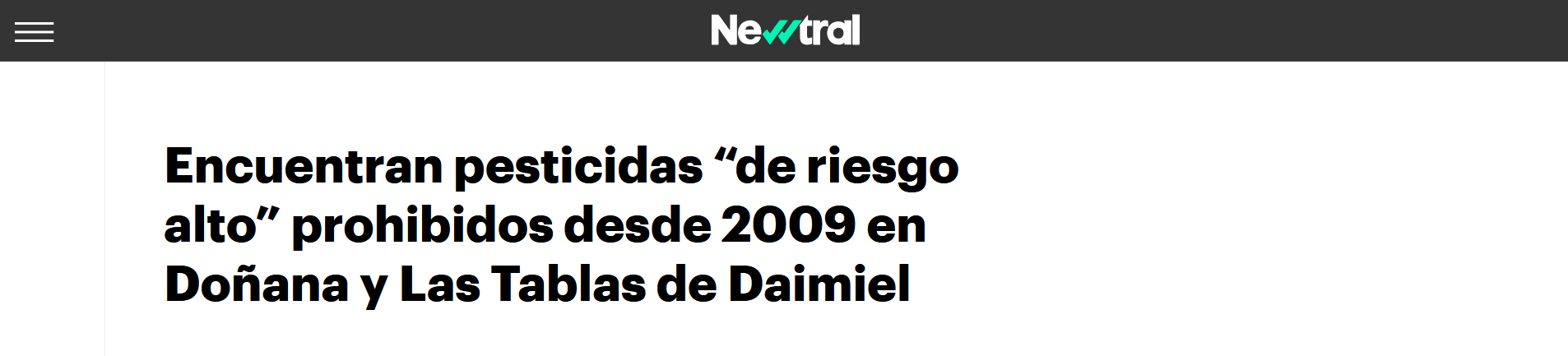 Encuentran pesticidas “de riesgo alto” prohibidos desde 2009 en Doñana y Las Tablas de Daimiel