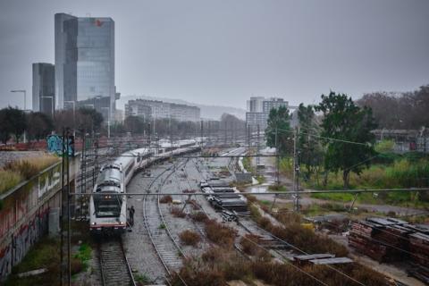 Lluvia en la Estació de França, Barcelona.