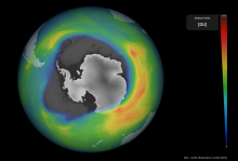 Agujero en la capa de ozono sobre la Antártida. / ESA